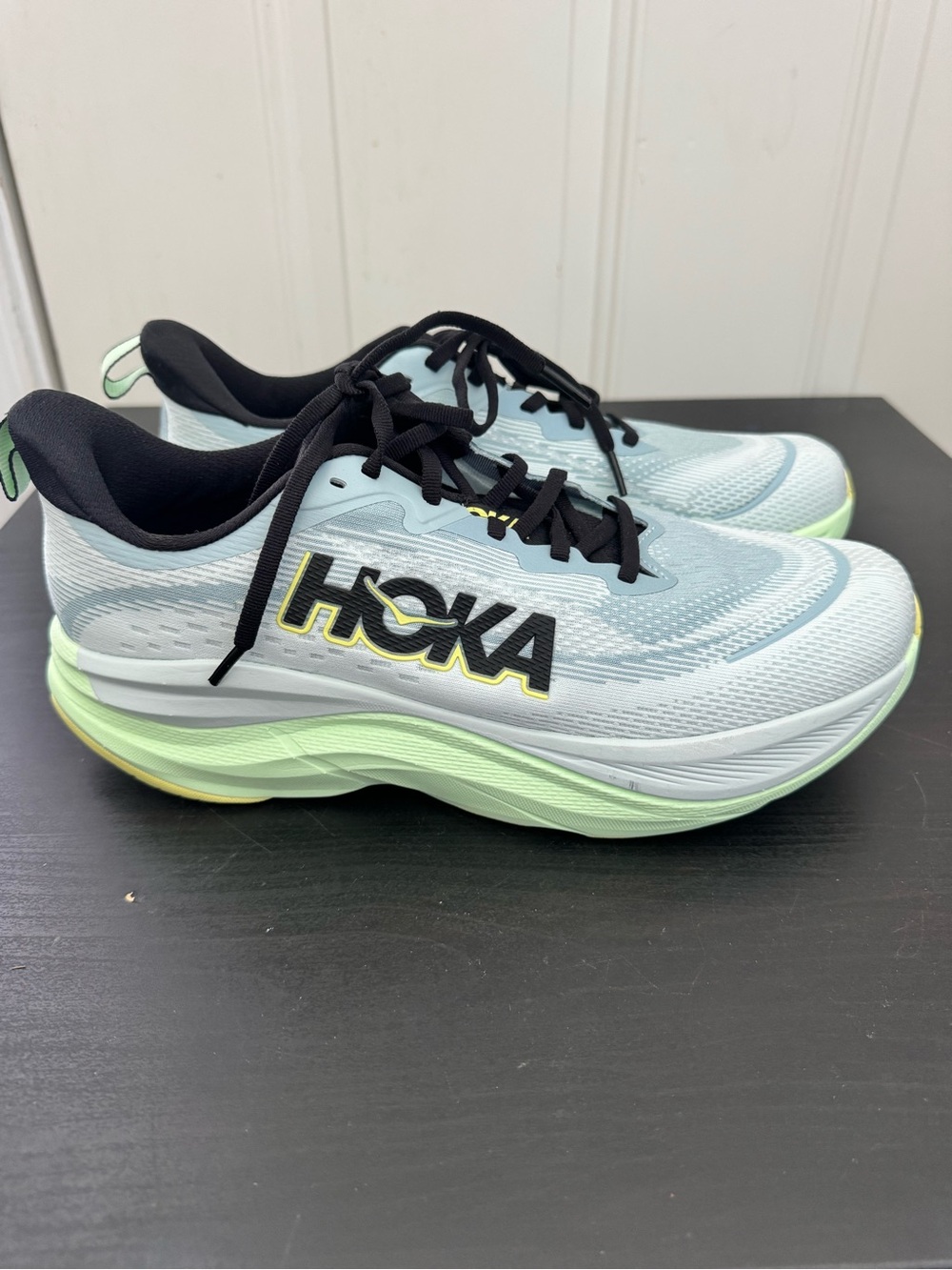 HOKA Mens Skyflow Running Shoe Druzy Droplet Blue Green 10D